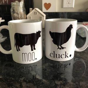 Farmhouse Country Mugs - Cow & Chicken 🐄 🐓